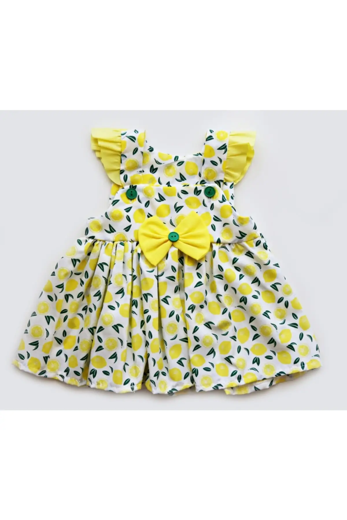 

Платье для маленьких девочек с принтом лимона и бантом