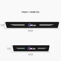 for bmw x6 e71 f16 leather carbon fiber decor decal tuning car door sill protector stickers accessories