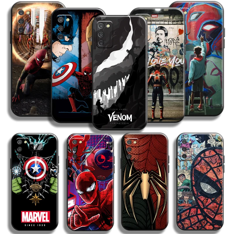 

Spiderman Venom Iron Man Phone Case For Samsung Galaxy A02 A02S TPU Liquid Silicon Shockproof Funda Back Cover Black Carcasa