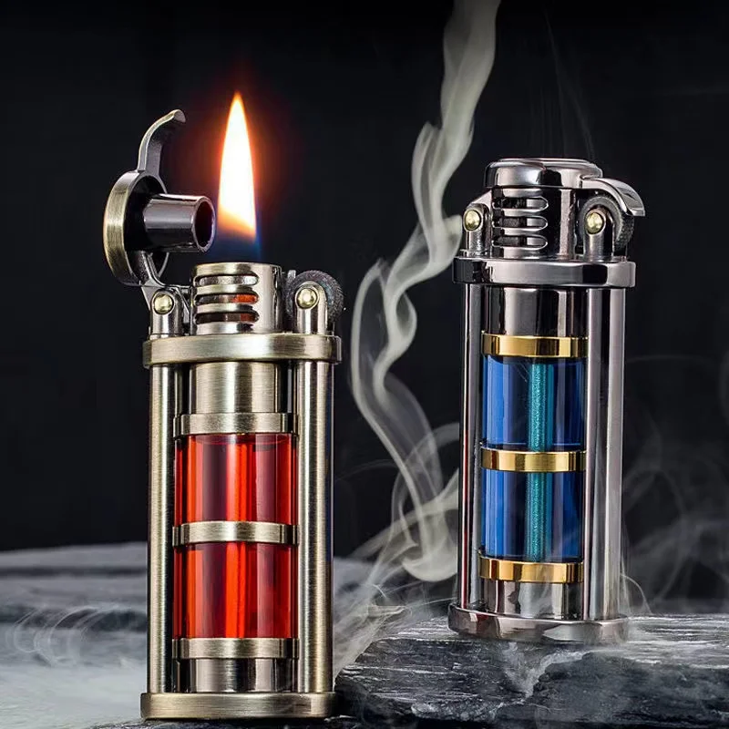 

Zorro New Retro Grinding Wheel Kerosene Lighter Transparent Body Portable Cigarette Igniter Men's Cigarette Accessories Tool