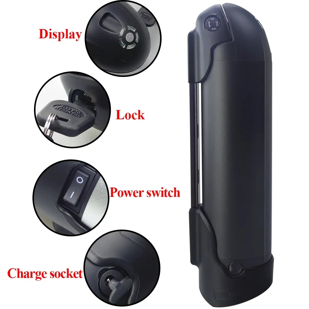 Бутылка для воды Аккумулятор электровелосипеда 36 В 10 4 Ач 11 6 12 8 14 15 48 Dolphin с боковым