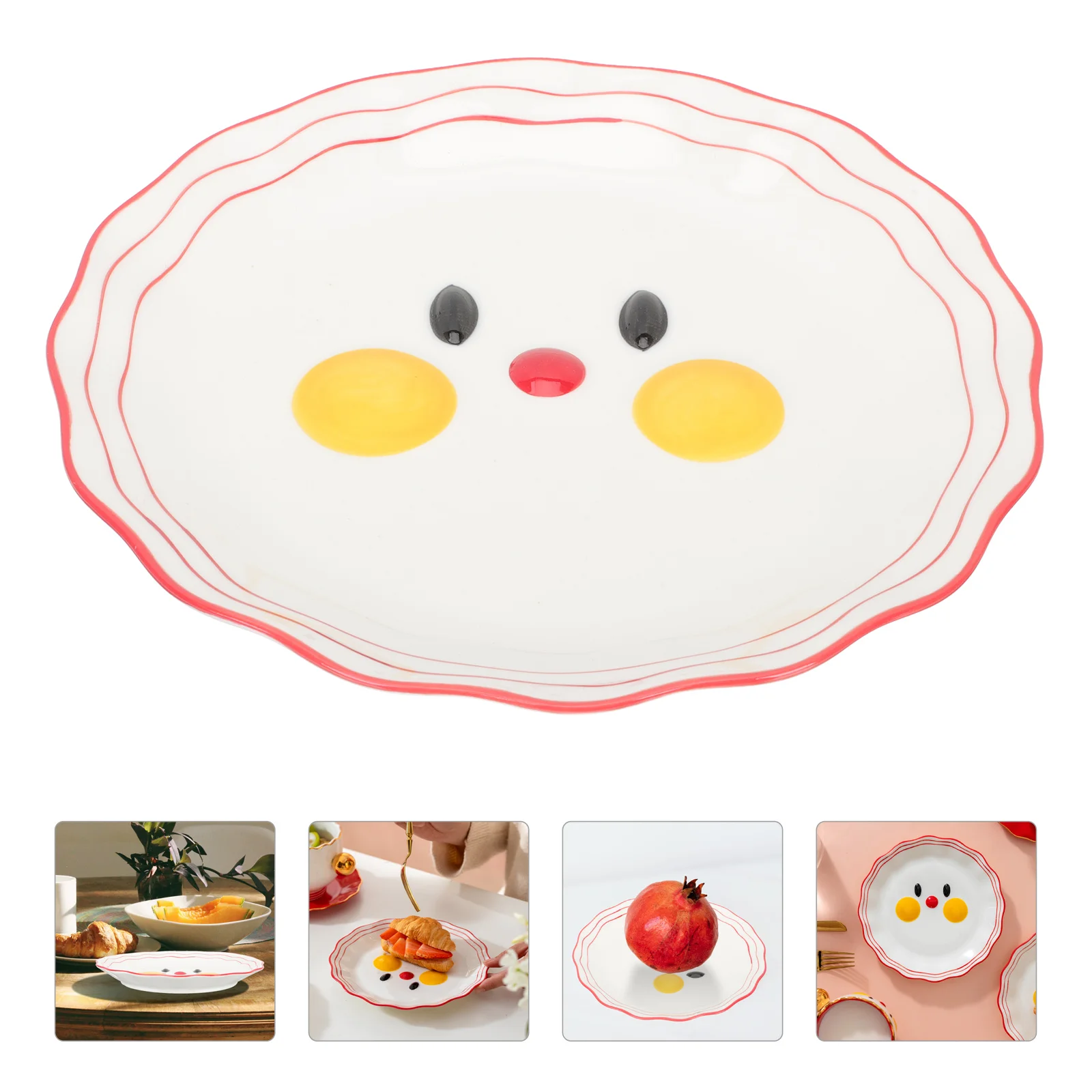 

Plate Plates Ceramic Baby Dishes Dinner Serving Dessert Salad Cartoon Toddler Cake Feeding Appetizer Kidsdish Cheese Platters