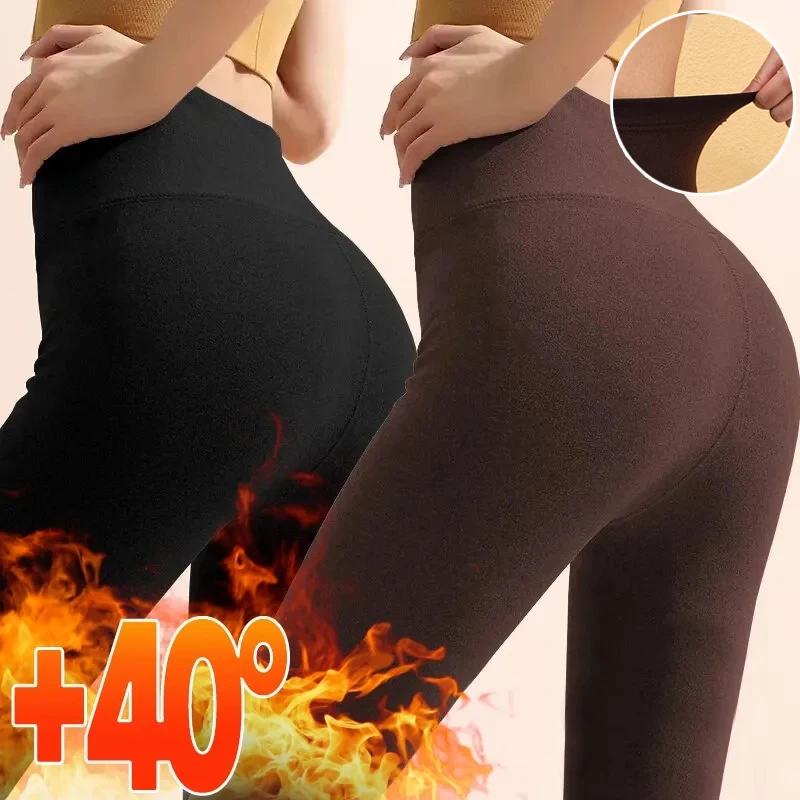 Зимние теплые женские леггинсы, термобрюки, полярные колготки, брюки на ...