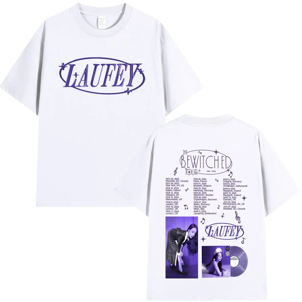 Laufey The Топ Тур 2024 модная футболка Harajuku с коротким рукавом хлопковая Повседневная