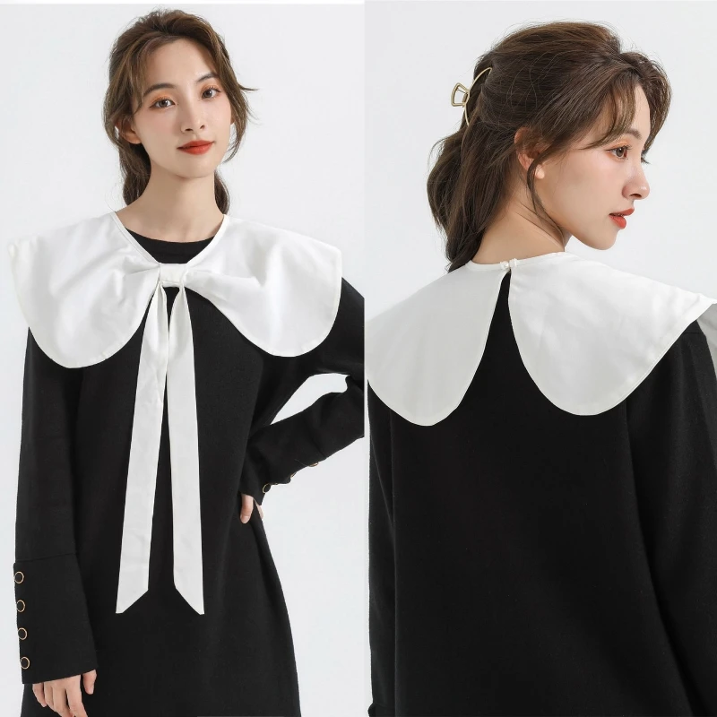 

449B False Collar Dickey Collar Sweater Collar Lace Up Neckline Detachable Collar Women Hanfu Shoulder Warp Collar