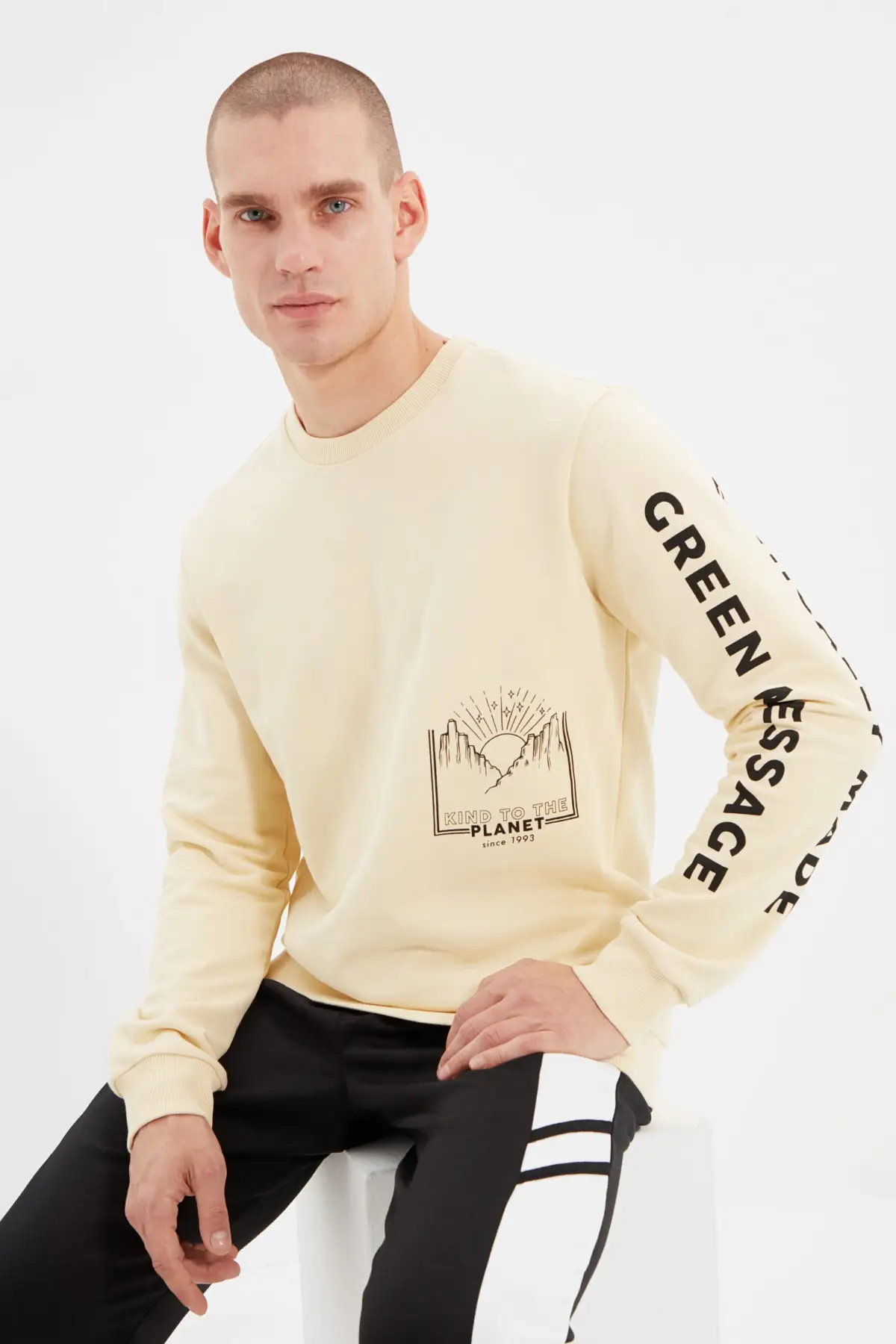 

Trendyol Male 100 Organic Cotton Regular Fit Sweatshirt TMNAW22SW1039