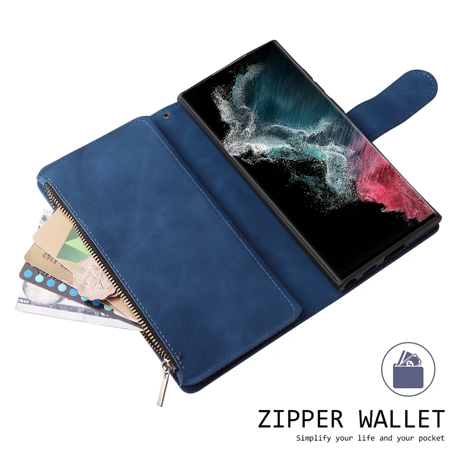 Retro Flip Leather Case for Samsung Galaxy S23 Ultra S22 Plus S21 FE S20 FE S10 S9 S8 Note 20 Ultra 10 Lite 9 Cards Wallet Cover