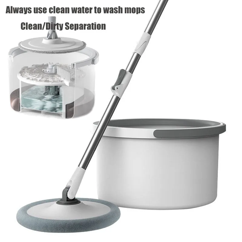 

Clean Water & Sewage Separation Mop With Bucket Microfiber Lazy No Hand-Washing Floor Floating Mop Household Cleaning Tools
