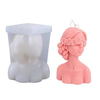beautiful wreath girl candle silicone mold handmade desktop decoration gypsum epoxy resin aromatherapy candle silicone mould