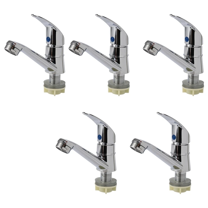 

5X Bathroom Sink Chrome Finish Single Handle Basin Faucet Water Tap
