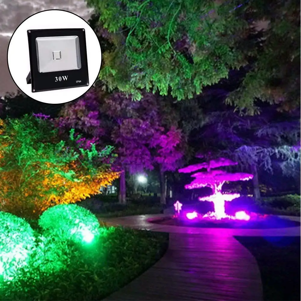 

RGB Led Floodlight IP66 50W 30W SMD 2835 Floodlit Lamp Reflector with Remote Control Outdoor Street Lighting Color Spotlight