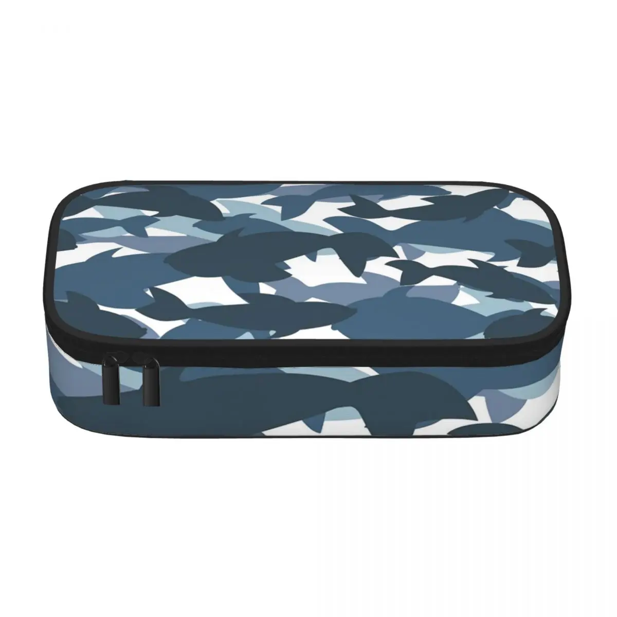 Shark Art Pencil Case Camouflage Sharks Multi Function Fashion Zipper Pencil Box Girls Boys Elementary School Pen Bags