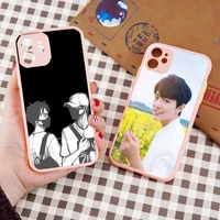 xiao zhan wang yi bo phone case pink color matte transparent for iphone 13 12 11 pro max mini x xr xs 7 8 plus