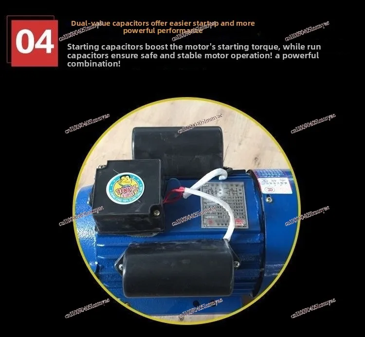 Фото Однофазный двигатель 220В, 1.5/2.2/3.0 кВт, для пил, дробилок, газонокосилок и сельскохозяйственной техники №5