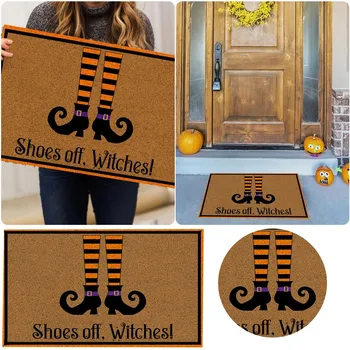 Halloween Doormat Shoes Off Witch Cute Halloween Decor Witch House Decoration Welcome Mat Welcome Witch To Halloween Mat L5 1