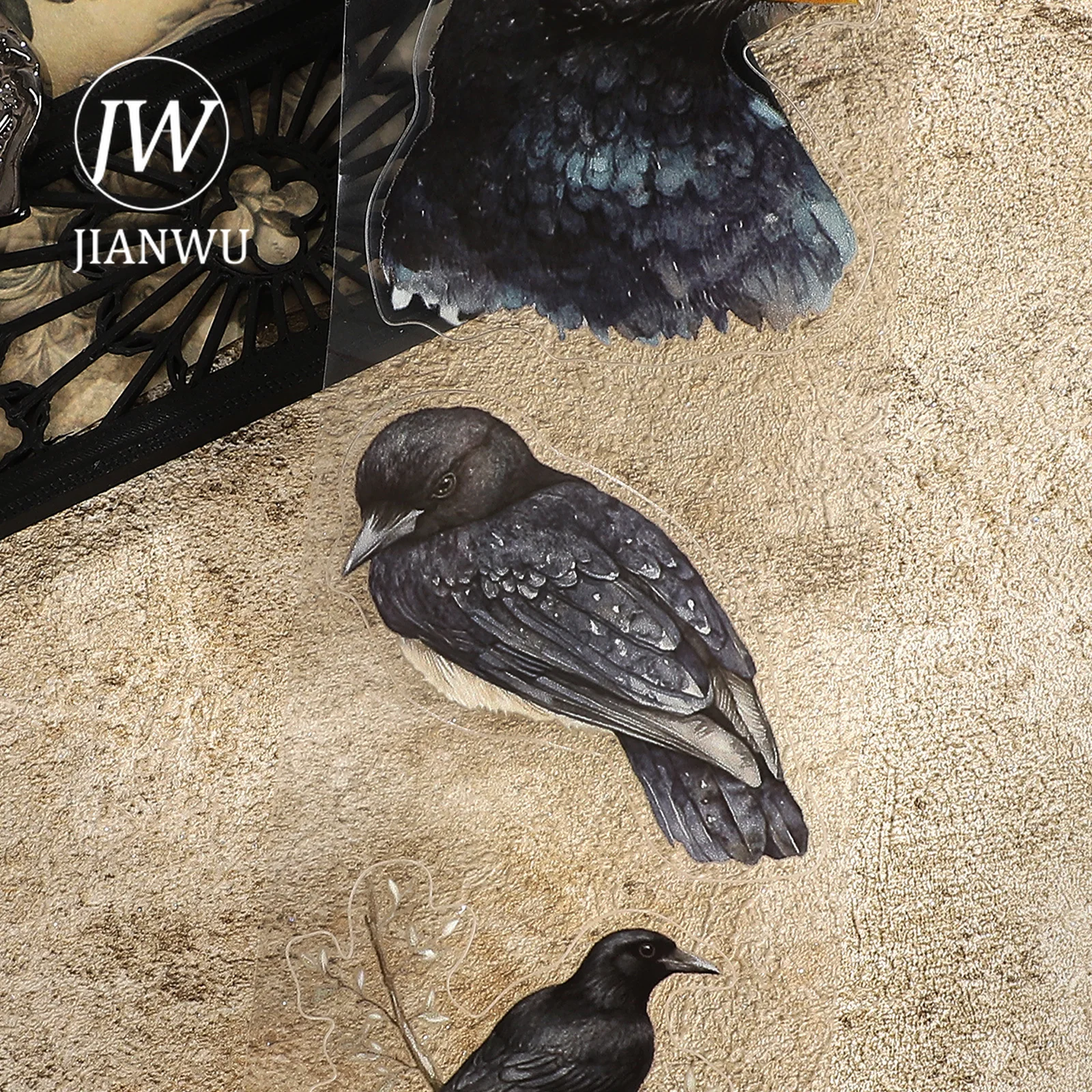 Фото JIANWU 60мм*185см Винтажная ПЭТ-лента с темным пейзажем и воронами для коллажей и скрапбукинга, креативная DIY-лента для дневников и канцелярских товаров №5