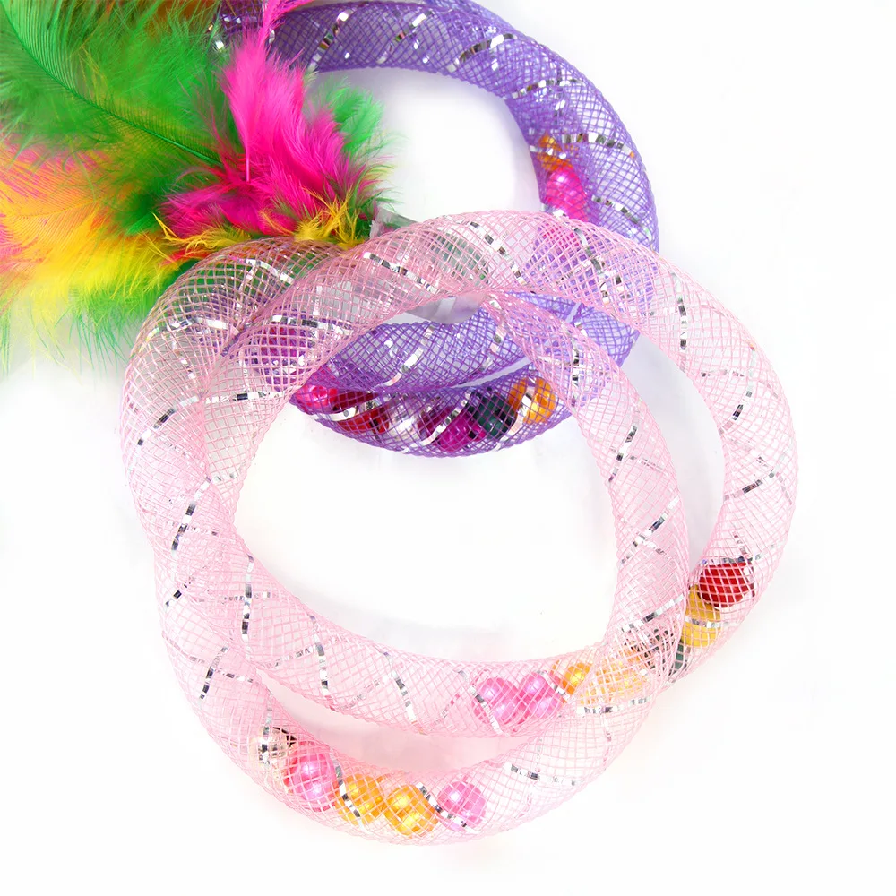 Кошачий шланг перо игрушка колокольчик пружина прыжки дразнящая для кошек