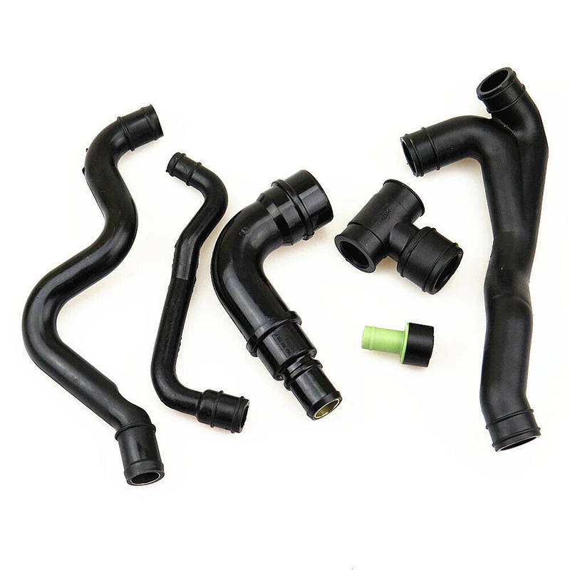 8 Pcs/Set Black Engine Crankcase Breather Hose Kit Rubber Auto Accessories For VW Golf Jetta MK4 For Audi TT 1.8L 1998 - 2006