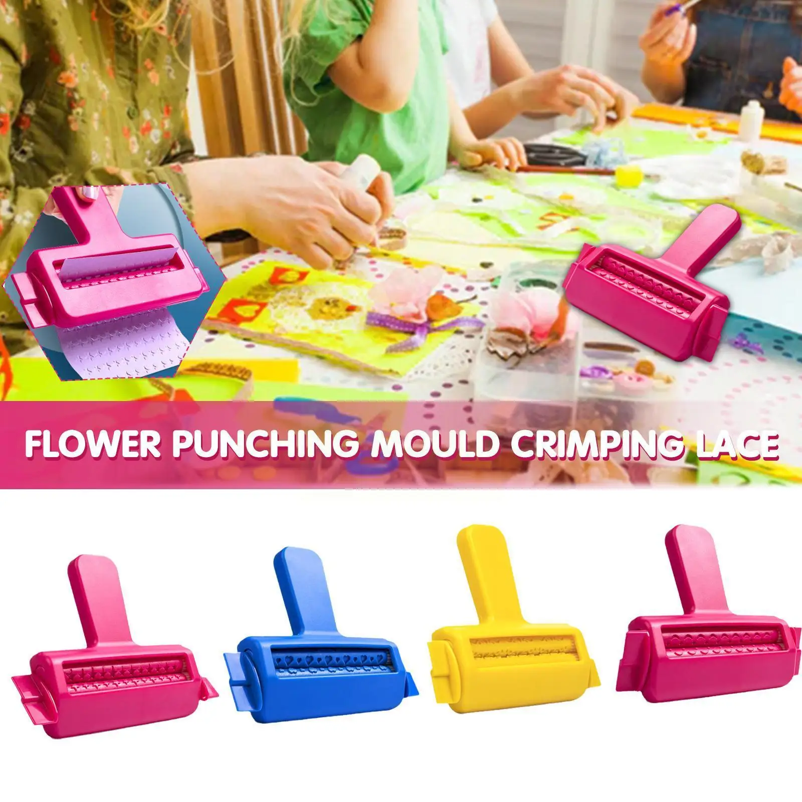 

Paper Crimper Embosser DIY Tool Kindergarten Pupils Toy Tools Lace Middle School Crimping Mould Creative Students N0U2