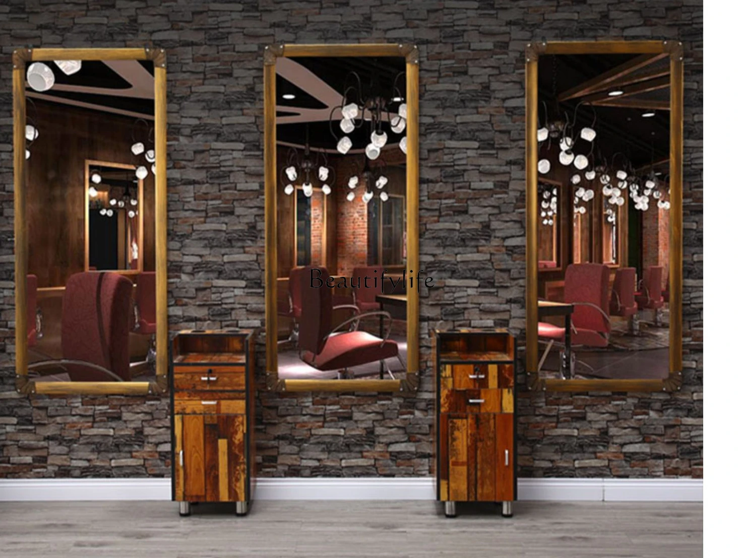 Парикмахерская Ретро односторонняя рамка для парикмахерской подвесное зеркало