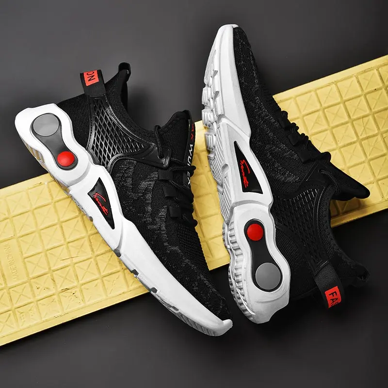 

Сетчатые уличные черные кроссовки для мужчин, спортивные Сникеры, 2021 беговые кроссовки для мужчин, спортивная обувь на танкетке, мужские ка...