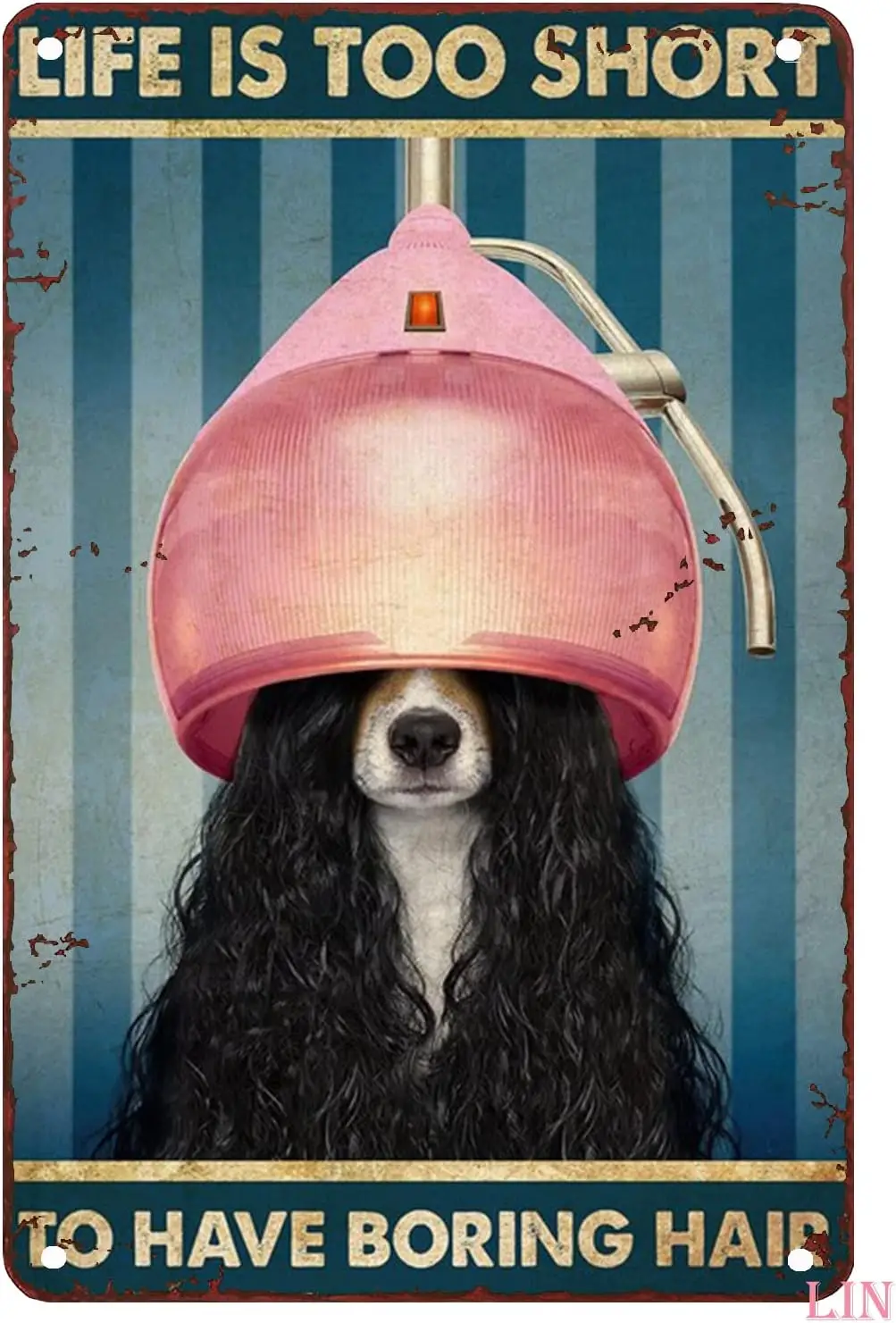 Винтажные банки Znaki Life is Too Short to Have Boring Hair Dog Groomer Lover Подарок Салон ухода за