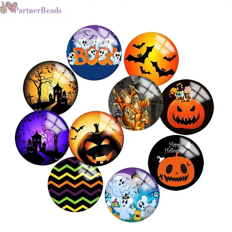 

Хэллоуин круглая фотография стекло кабошон демонстрация плоская задняя сторона создание фурнитуры 20 мм защелкивающаяся Кнопка N1431