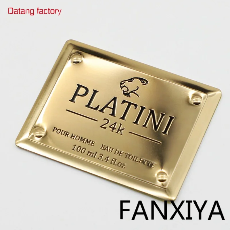 

Custom Zinc Alloy Metal Gold Plate Logo 3d Embossed Metal Private For Perfume Bottle Label Sticker