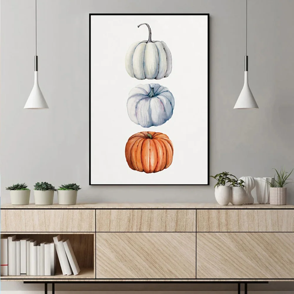 

Modern Watercolor Pumpkin Canvas Painting Wall Artwork Print Poster Modular Nordic Style Wall Art Picture For Home Decor