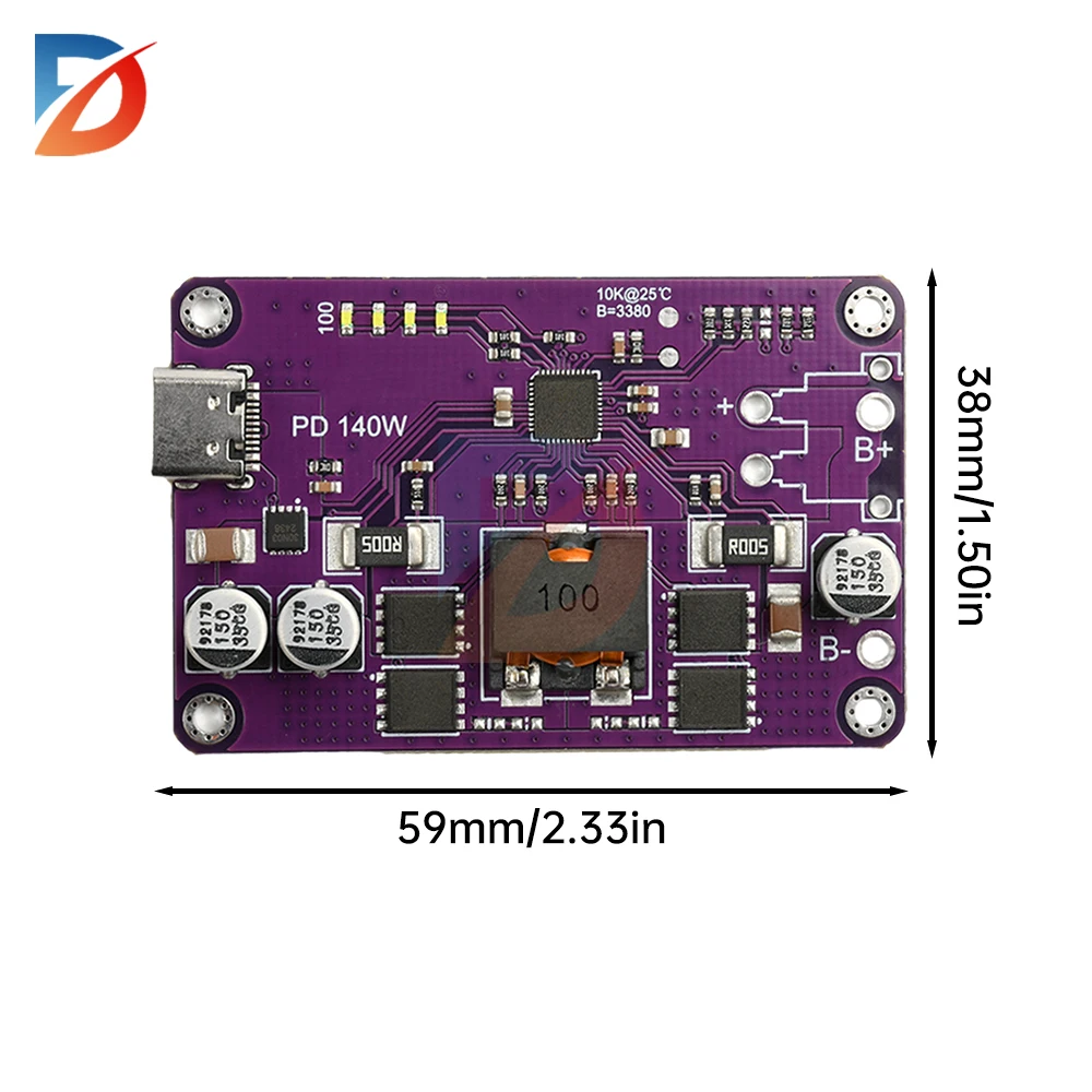 Модуль питания быстрой зарядки PD3.1 до 140 Вт 3S 4S 5S 6S Интерфейс типа C Модуль зарядки и разрядки литиевой батареи (art.: 3920cc79bc5f5) - 3920cc79bc5f5