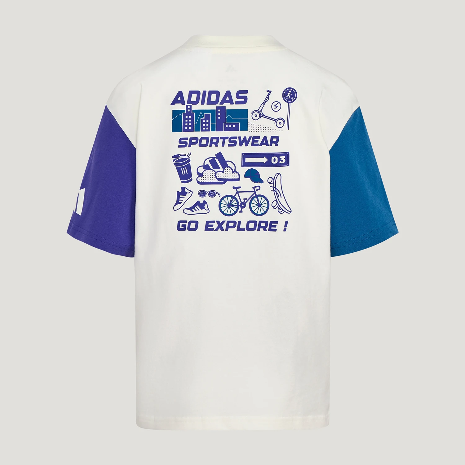 Фото Оригинальный летний детский пуловер Adidas с круглым вырезом, приятная для кожи и дышащая футболка с короткими рукавами KH0267 №4