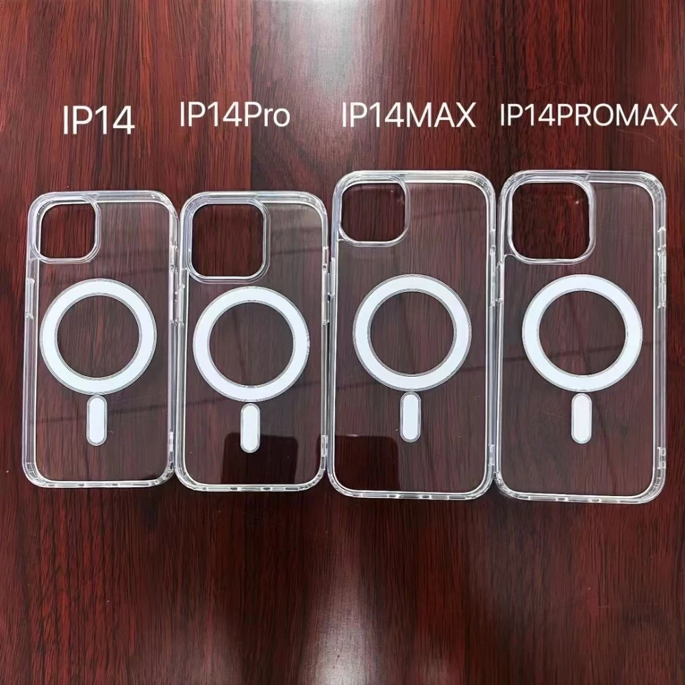

Suitable for iPhone 14 Magnetic Phone Case 13promax Magsafe Wireless Charging Xsmax Acrylic Transparent 12pro Protective Cover