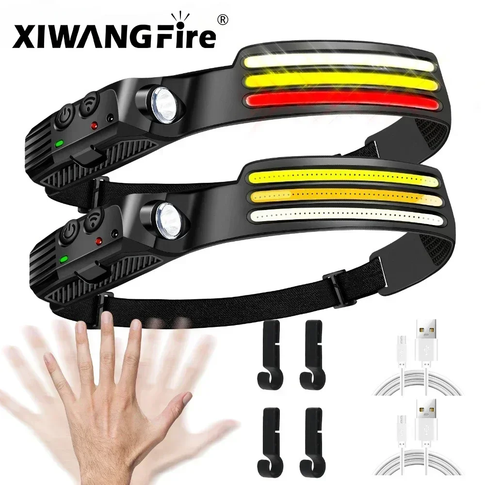 Индукционный налобный фонарь на 230 ° с USB-зарядкой