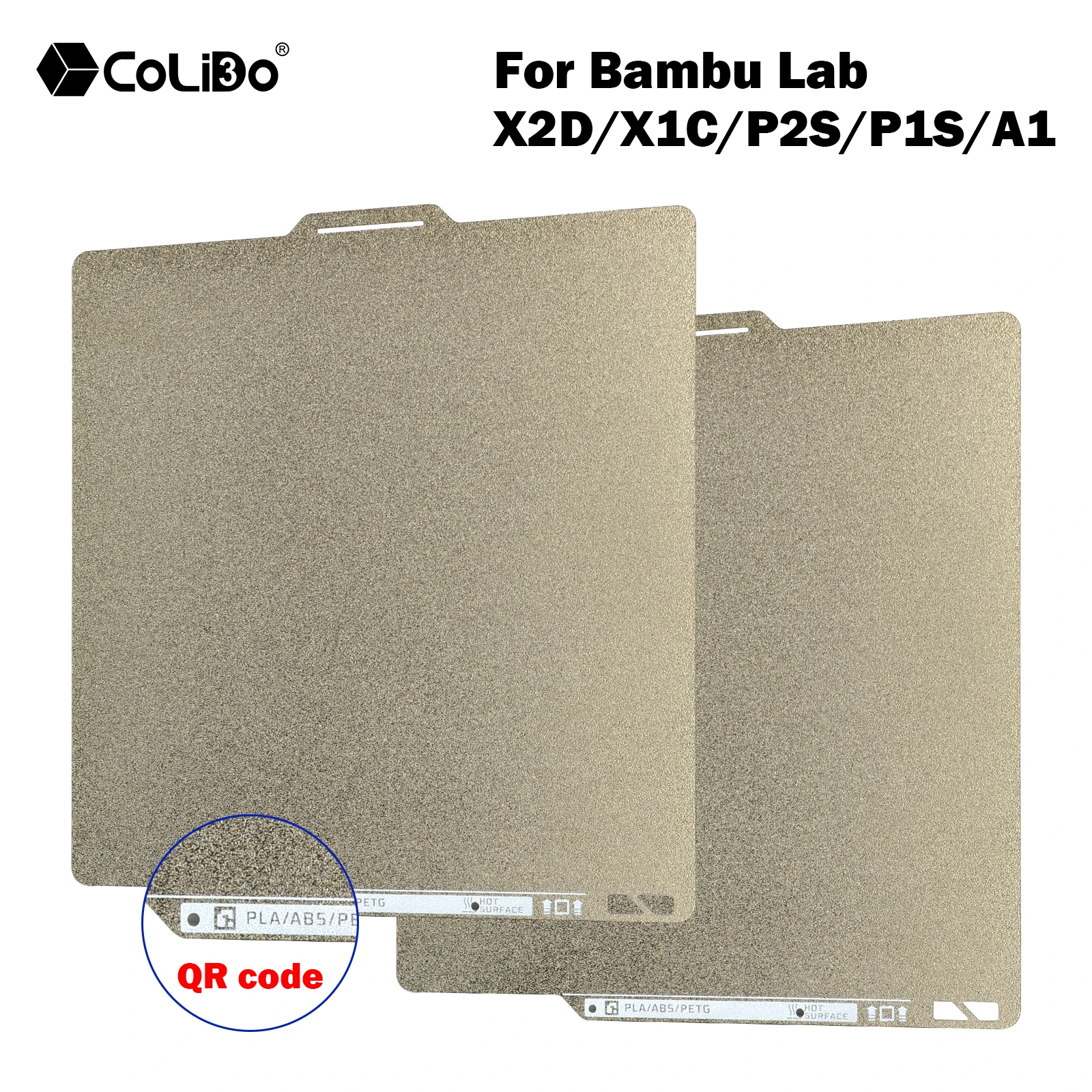 Фото Пластина для 3D-печати Bambu Lab X2D/P2S PEI с QR-кодом, гибкая съемная стальная пластина 257x257 мм для Bambu A1/P1/X1 №2