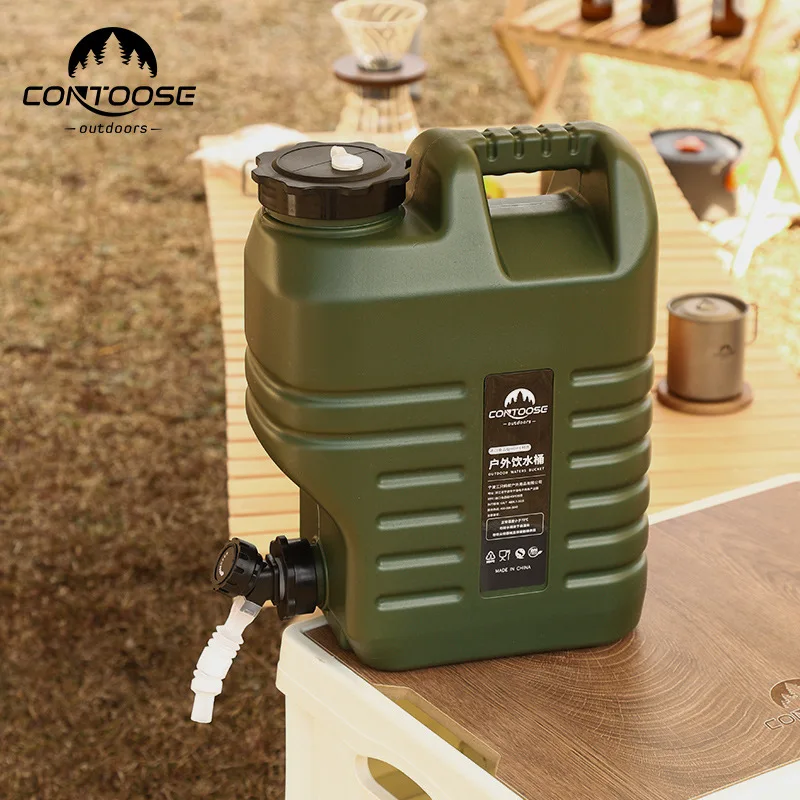 

18L Outdoor camping hydration Water Backpack PE Square Camp Drinking Bucket Portable Car Picnic Water Storage Bucket with Faucet