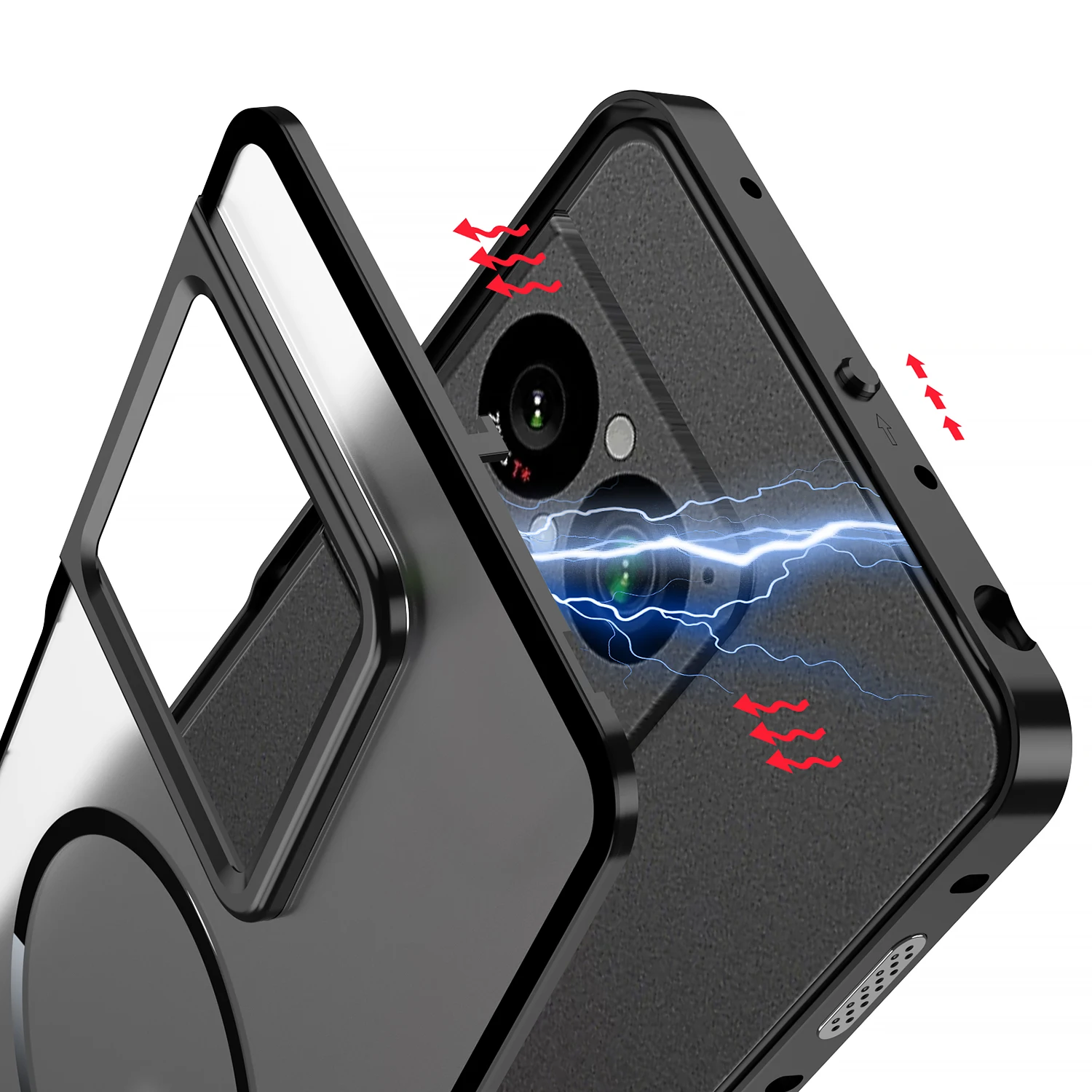Фото Чехол из алюминиевого сплава для Sony Xperia 1 VIII с пружинной застежкой, разборка и сборка одним нажатием, независимые кнопки, жесткий металлический корпус №2