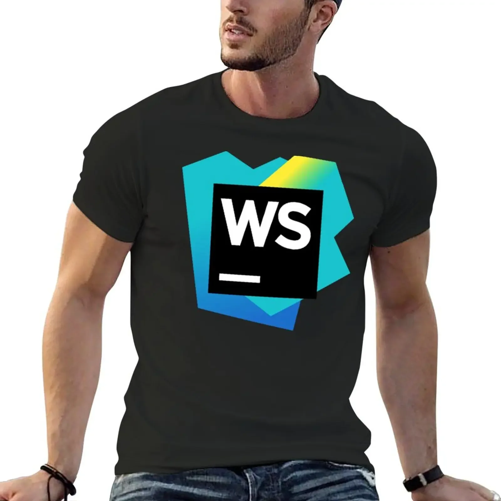 Футболка JetBrains WebStorm черные фигурки аниме блузка мужские хлопковые футболки