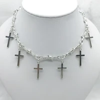2022 brand new brambles unisex choker necklace mens ladies hip hop gothic punk barbed wire thorns cross pendant party favors