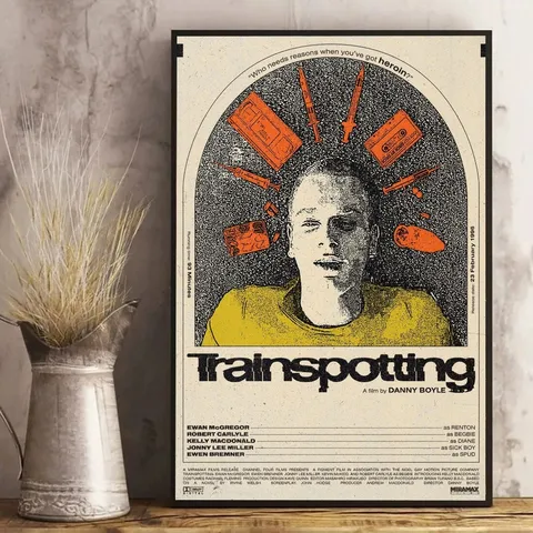 Классический кинопостер Trainspotting из крафт-бумаги, искусство, живопись, обучение, эстетическое искусство, маленькие размеры, настенные наклейки