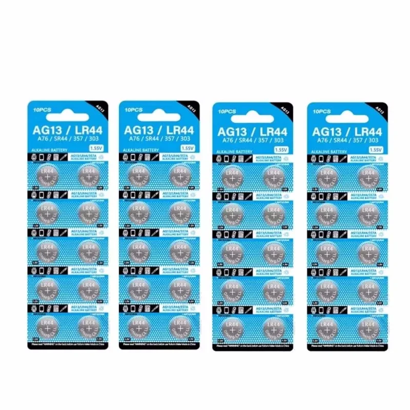 50 шт. 1 55 В AG13 LR44 Кнопочные батарейки LR 44 L1154 RW82 SR1154 SP76 Pila SR44 A76 LR1154 GP7 Cell Coin Watch Toys
