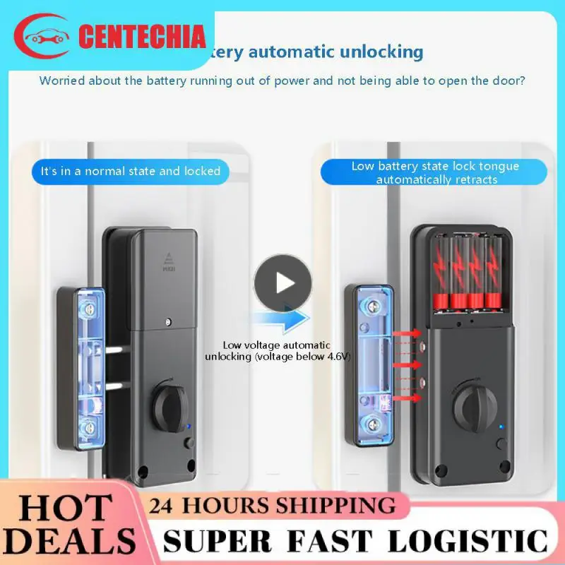 

6v Indoor Invisible Lock For Wooden Door Electronic No Drilling Design Smart Tuya Lock Support Gateway To Wifi