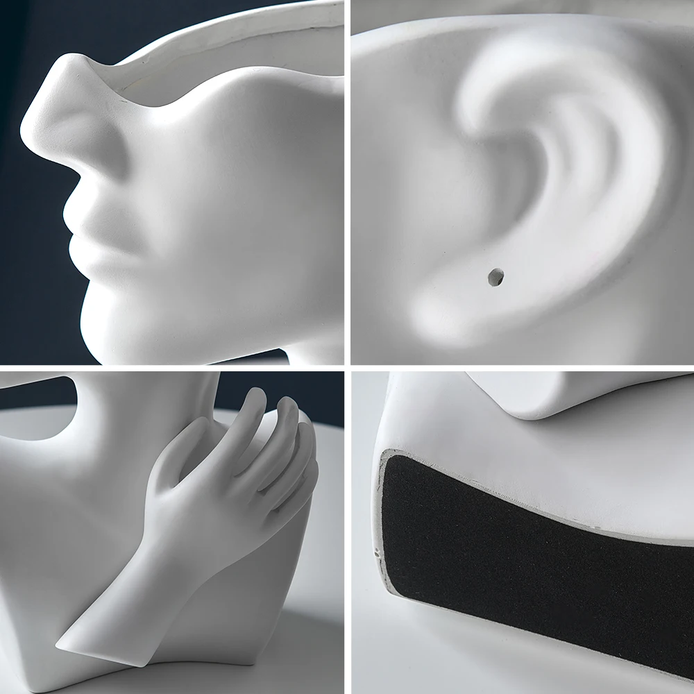 portrait vase statue abstract figure flower pots decorative tabletop vase garden modern home resin decora art nordic home decor free global shipping