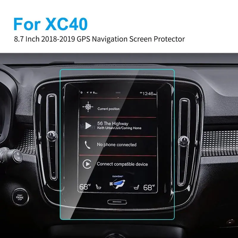 

for Volvo XC40 XC 40 2018 2019 Car Accessories 8.7 Inch HD Clear Touch Screen Protector Car GPS Navigation Tempered Glass Film