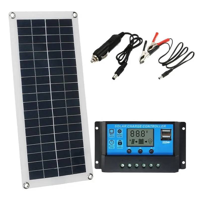 

12W Solar Charger 10A Controller Kit PanelPortable Solar Panel Outdoor Solar System For Cell Mobile Phone Chargers