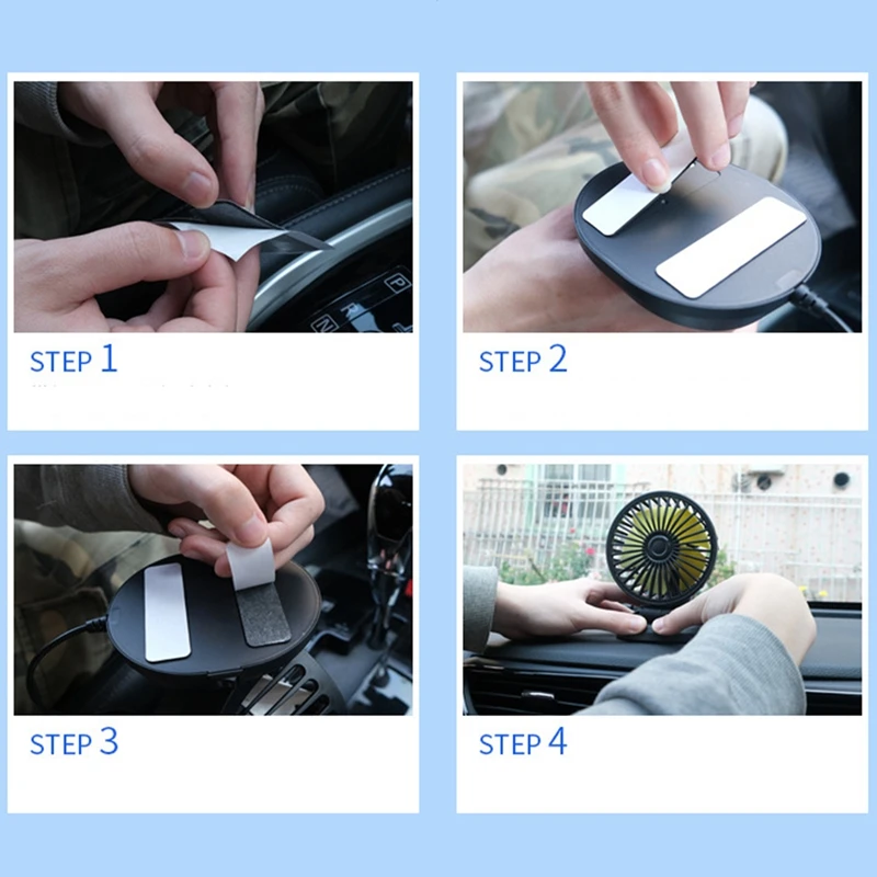Автомобильный вентилятор на приборной панели 12 В портативный с регулировкой и