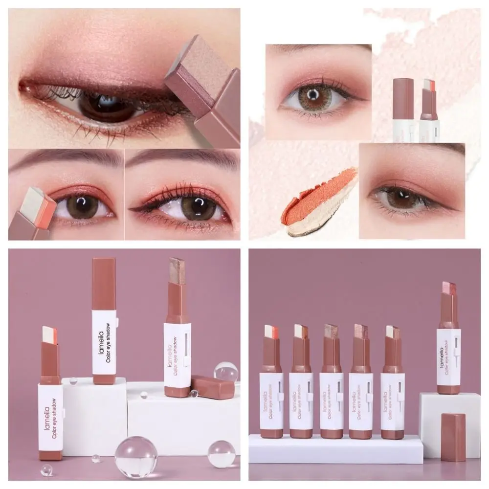 Легкие градиентные тени для век жемчужный блеск цвета земли карандаш