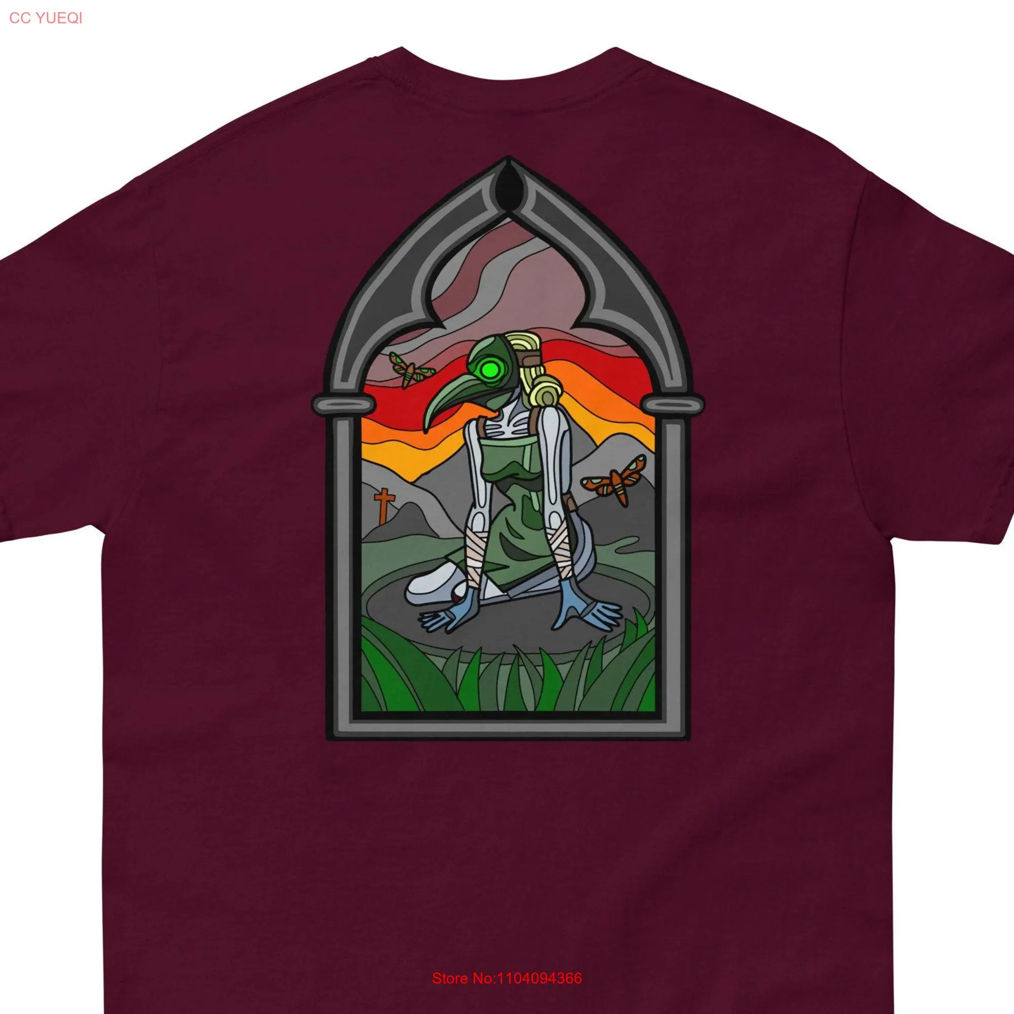 Футболка с длинным или коротким рукавом в готическом стиле изображением богини