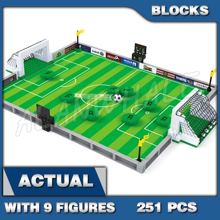 381pcs Sports Table Football Grand Soccer Stadiums Field Kic