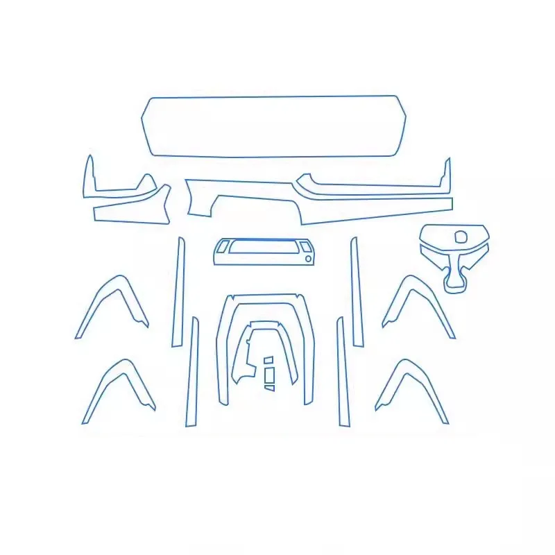 Прозрачная фотопленка для салона автомобиля с центральной консолью защита от