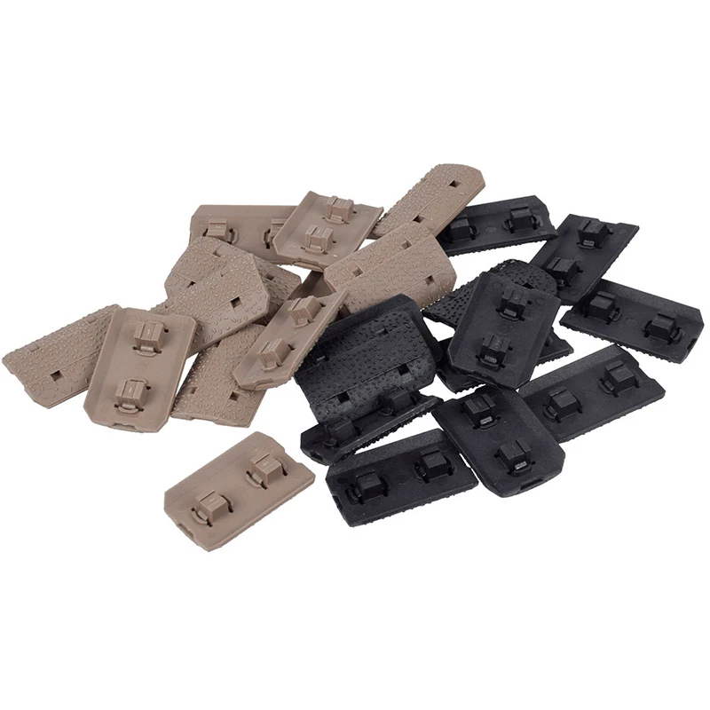 

12 Pieces Tactical Carbine Quard Rail 1913 Picatinny Rail Cover Panel Hand Protector for AR15 HK416 Black/Tan